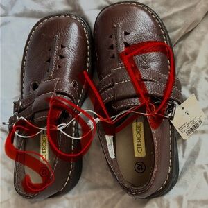 Vintage with tags Cherokee Genuine Leather Brown Mary Jane’s size 12